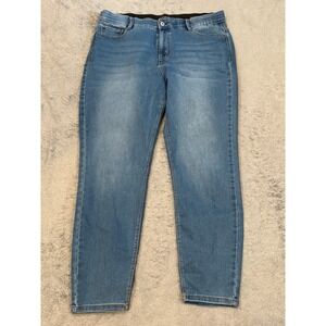 Curve Appeal Womens 14/32 Skinny Jeans Medium Wash Blue High Rise Stretch Denim